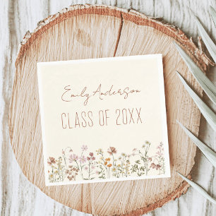 Afstuderen Terracotta Wildflower Boho Afstudeerder Servet