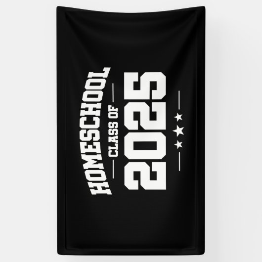 Afstuderen Terug naar Home School Class van 2025 Spandoek (Verticaal)