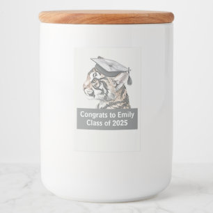 Afstuderen thema voedsellabel voedselcontainer etiket