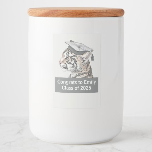 Afstuderen thema voedsellabel voedselcontainer etiket (Voorkant)