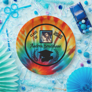 Afstuderen Tie Dye Round Papieren Bordje
