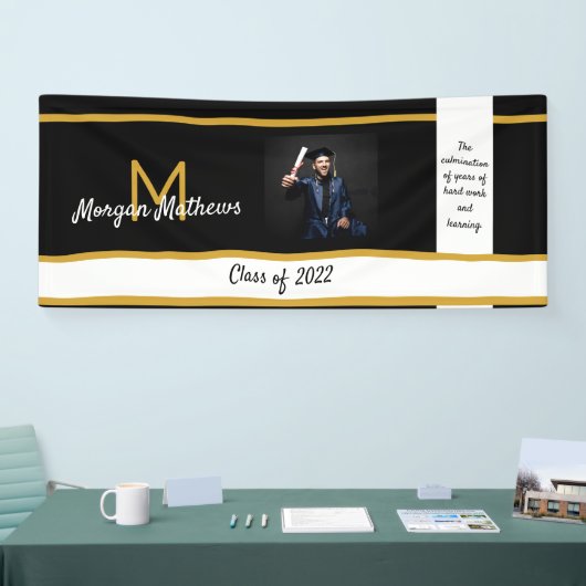 Afstuderen Traditioneel zwart Spandoek (Beurs)