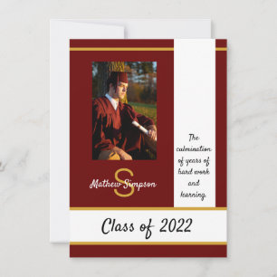 Afstuderen Traditionele donkerrode uitnodiging
