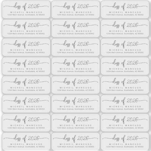 Afstuderen Transparante labels voor retouradressen (Voorkant)