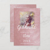 Afstuderen Trendy Blush Pink Metal Effect Texture (Voorkant / Achterkant)