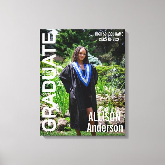 Afstuderen Trendy Magazine Style Hoesje Afstuderen Canvas Afdruk (Voorkant)