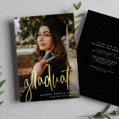 Afstuderen trendy modern, stijlvol fotoafstuderen folie uitnodiging