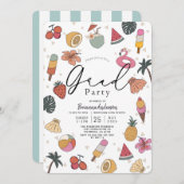 Afstuderen Tropische Pool Summer Items Kaart (Voorkant / Achterkant)