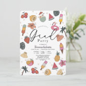 Afstuderen Tropische Pool Summer Items Kaart (Staand voorkant)