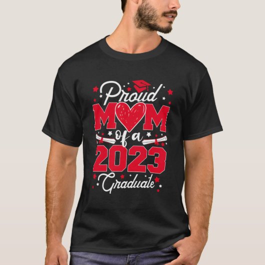 Afstuderen Trots Moeder Klasse van 2023 Afstuderen T-shirt (Voorkant)