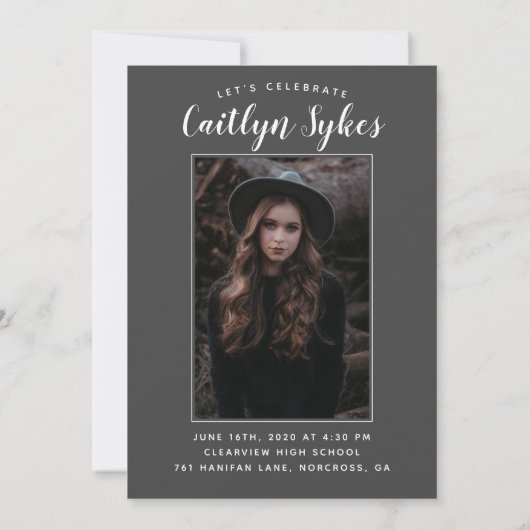 Afstuderen Twee Aangepaste Moderne Afstuderen van  Kaart (Achterkant)