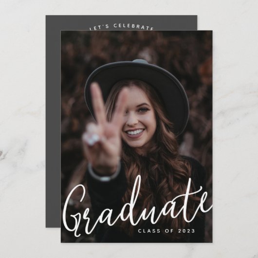 Afstuderen Twee Aangepaste Moderne Afstuderen van  Kaart (Voorkant / Achterkant)