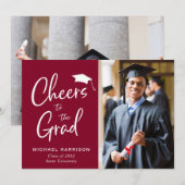 Afstuderen twee foto Burgundy Aankondiging (Voorkant / Achterkant)