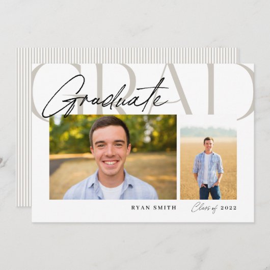 Afstuderen Type Overlay 2-foto Aankondiging (Voorkant / Achterkant)