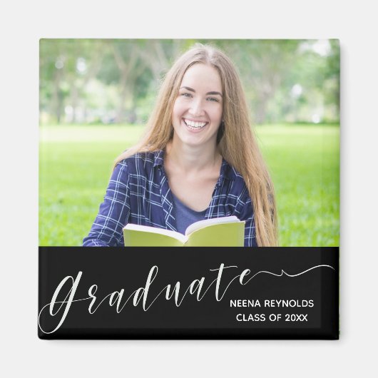 Afstuderen Typografie Afstuderen Foto Koelkast Mag Magneet (Voorkant)