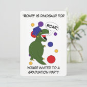 Afstuderen Tyrannosaurus Rex Aangepast Personalise Kaart (Staand voorkant)