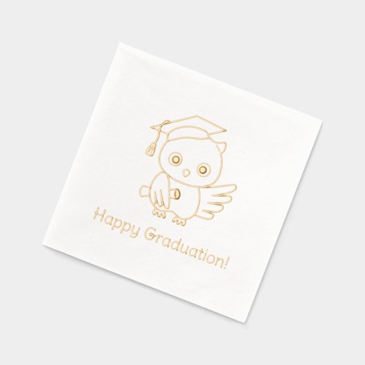 Afstuderen uil in een Pet met een rol Folie Servetten (Links)