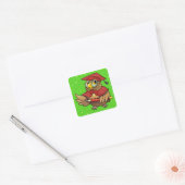 Afstuderen Uil - SRF Vierkante Sticker (Envelop)