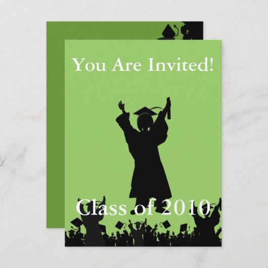 Afstuderen uitnodigen - Voer het huidige jaar en u Uitnodiging Briefkaart (Voorkant / Achterkant)