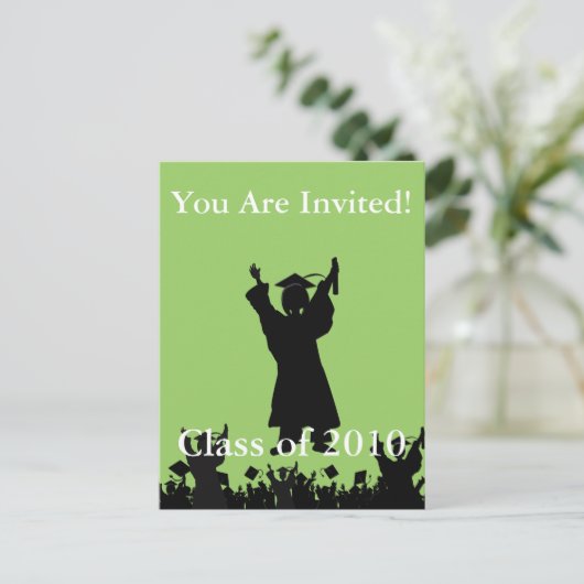 Afstuderen uitnodigen - Voer het huidige jaar en u Uitnodiging Briefkaart (Staand voorkant)