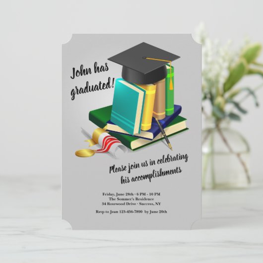 Afstuderen Uitnodiging (Staand voorkant)