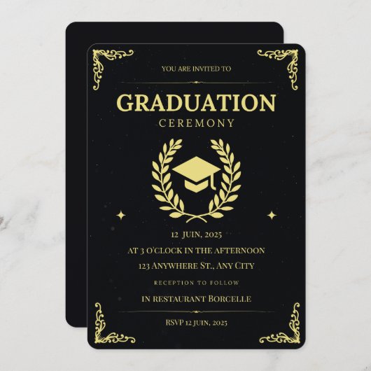 Afstuderen Uitnodiging | Klasse van 2025 (Voorkant / Achterkant)