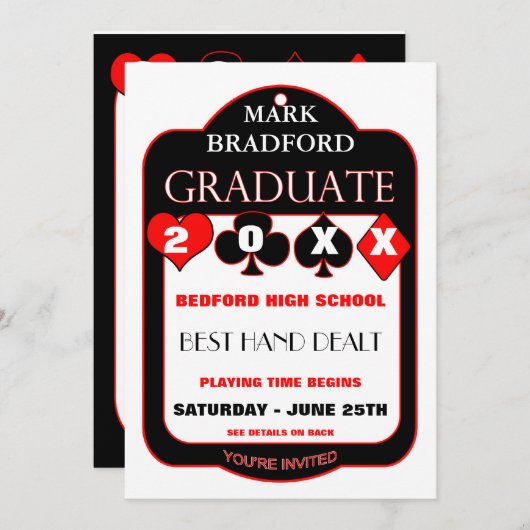 Afstuderen-Uitnodiging -KOPER/KAART-ONTWERP - 20XX Kaart (Voorkant / Achterkant)