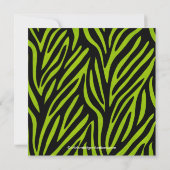 Afstuderen Uitnodiging met Foto Lime Green Zebra (Achterkant)