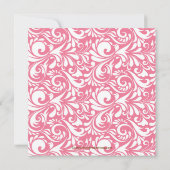 Afstuderen Uitnodiging met fotoroze Floral Swirl (Achterkant)