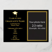 Afstuderen Uitnodiging met Kaart van Mortarboard F (Voorkant)