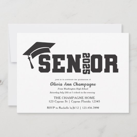 Afstuderen Uitnodiging - Senior 2025 (Voorkant)