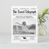 Afstuderen Uitnodiging Sjabloon Krant (Staand voorkant)