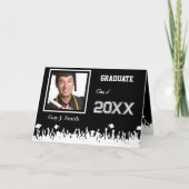 Afstuderen Uitnodiging Uw Foto Silhouette Crowd (Voorkant)