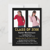 Afstuderen uitnodiging Voeg 2 Afbeelding zwart gou (Voorkant)