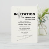 Afstuderen-uitnodiging voor tekenen van kompas kaart (Staand voorkant)