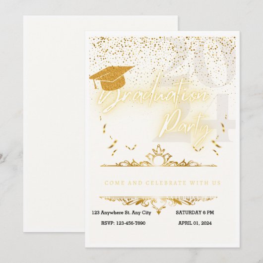 afstuderen uitnodigingspartij 2024 kaart (Voorkant / Achterkant)