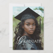 Afstuderen unieke typografie foto afstudeerfeest kaart (Voorkant)