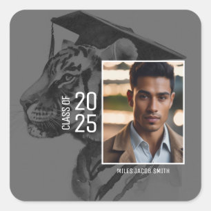 Afstuderen Uw foto toevoegen Vierkante Sticker