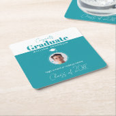 Afstuderen van 2023 vierkante kartonnen onderzetter (Schuin)