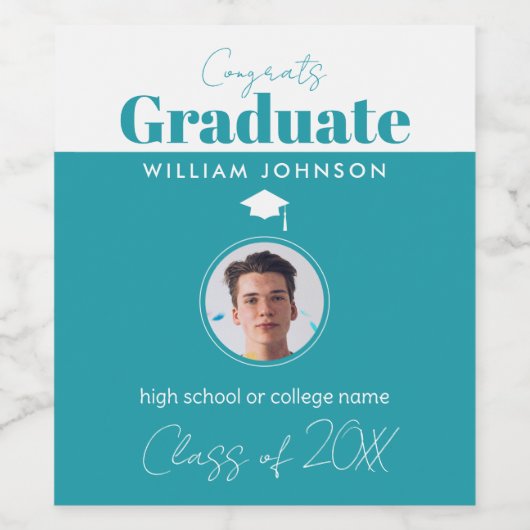 Afstuderen van 2023 wijn etiket (Enkel label)