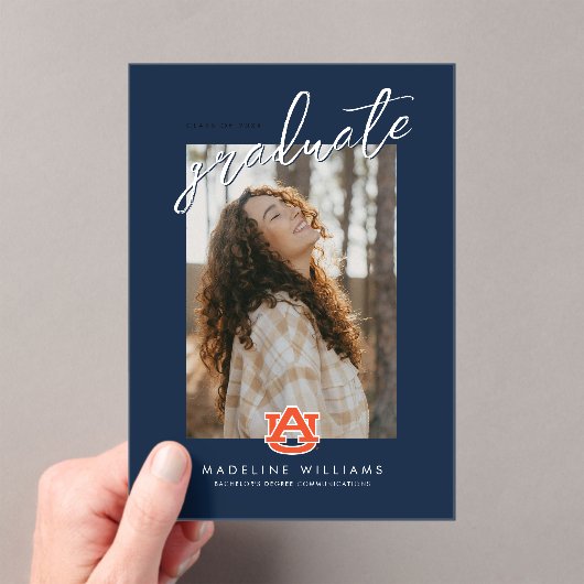 Afstuderen van Auburn - Auburn Tigers Acryl Uitnodigingen (Insitu (Draagbaar))