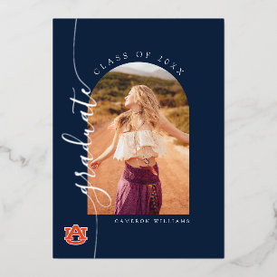 Afstuderen van Auburn - Auburn Tigers Folie Uitnodiging