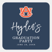 Afstuderen van Auburn - Auburn Tigers Vierkante Sticker (Voorkant)