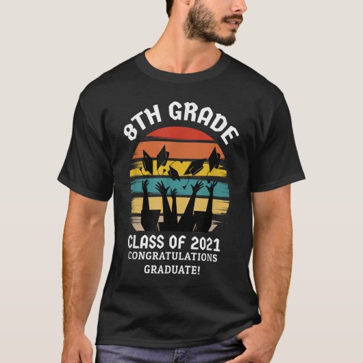afstuderen van de 8e graad - cadeaus voor jongens  t-shirt (Voorkant)