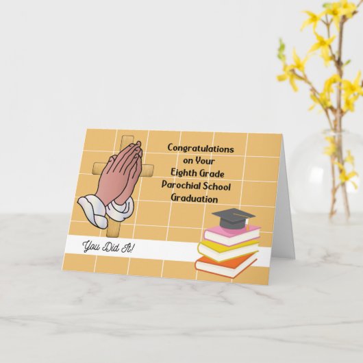 Afstuderen van de 8e graad kaart (Gele Bloem)