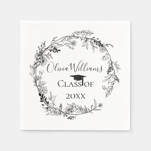 Afstuderen van de botanische krans servet (Voorkant)