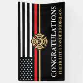 Afstuderen van de brandweer Rood Line Flag Fire Ac Spandoek (Verticaal)