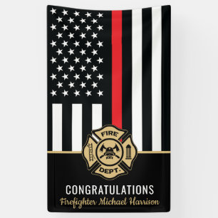 Afstuderen van de brandweer Rood Line Flag Fire Ac Spandoek