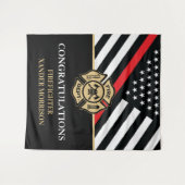 Afstuderen van de brandweer Rood Line Flag Fire Ac Wandkleed (Voorkant (horizontaal))