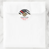 Afstuderen van de brandweeracademie Thin Red Line Ronde Sticker (Tas)